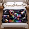 Coperta Morbida a Tema Dinosauri Personalizzata con Stampa Nome Testo Coperta Calda Decorazione Divano Casa Camera da Letto