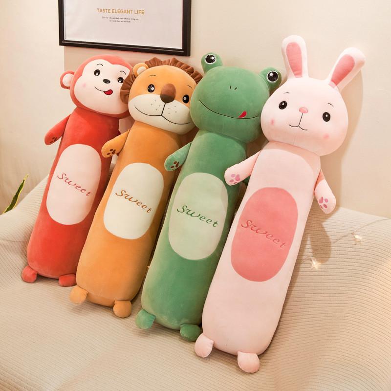 Animal Plush Cylinder Toys Lion Frog Monkey Rabbit Stuffed Dolls Decor Home