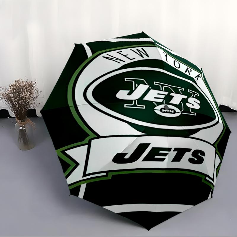 Printed New York Jets logo Folding Umbrella,Outdoor,Leisure,And Travel Umbrella,Durable Umbrella Fabric,Birthday And Holiday Gift