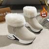 Large Size Snow Boots Women's Fashion Fleece Warm Fleece Side Zipper High Top Boots