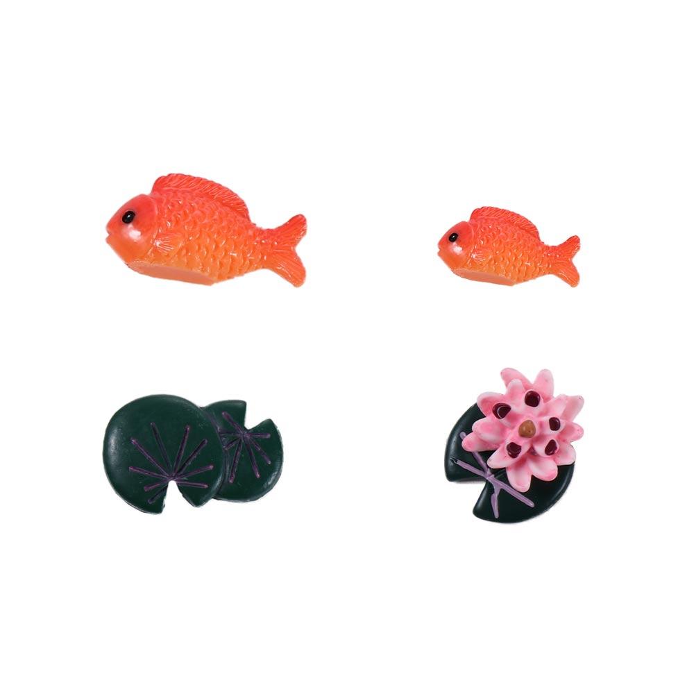Micro Landscape Red Fish Fish Tank Decor Pond Scene Miniature Resin Crafts Goldfish Figurine