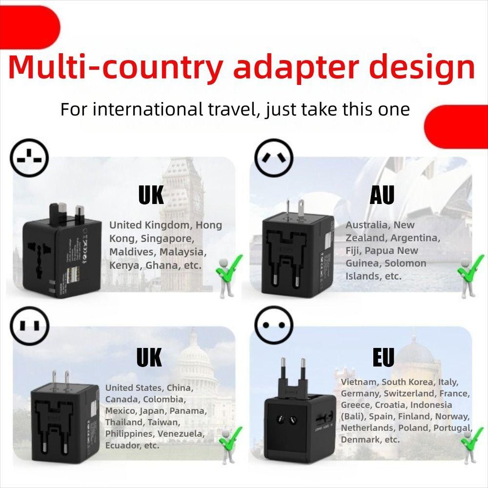 Universal Euro Travel Adapter All-in-One Power Electric Socket New US EU UK AU Plugs