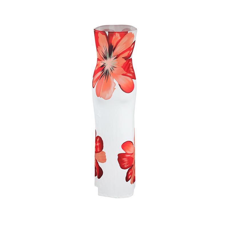 Robe de plage bodycon élégante style européen 2025 sans bretelles
