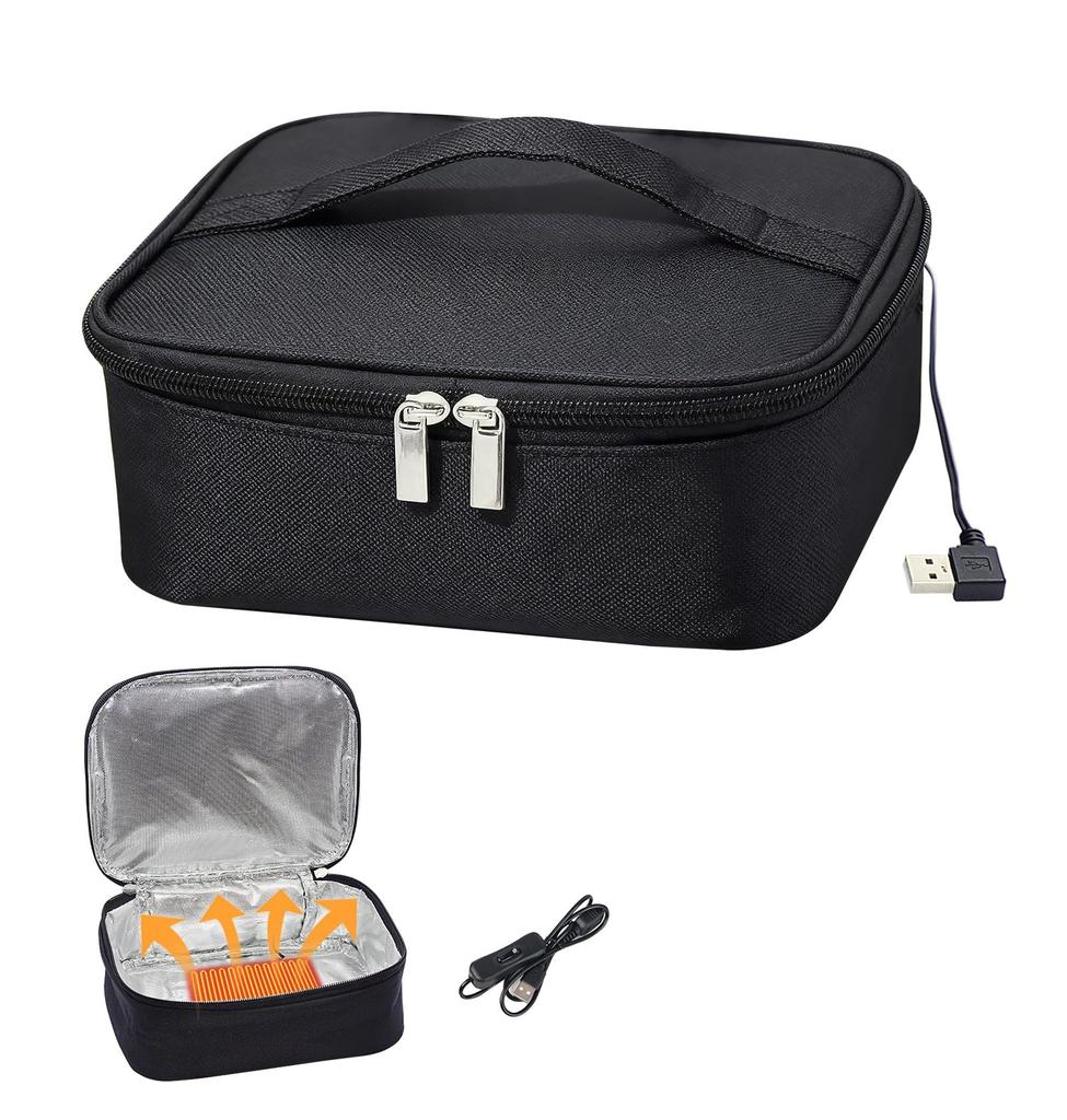 SUNEYES Insulated Lunch Bag with Built-in Heater, Heats up to 60°C, USB Powered, Keeps Food Hot and Cold, Large Capacity 2.5L, Water-Repellent,