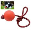 Langlebiger massiver Gummi Hundekau-Zahnreinigungs-Trainingsball Haustierspielzeug mit Seilgriff