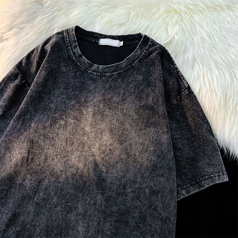 Men's Acid Wash Oversized T-Shirt Vintage Distressed Crew Neck Short Sleeve Streetwear Top