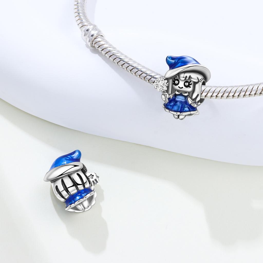 Copper Christmas Halloween Bell Magic Girl Charms Beads Fit Original Bracelet Necklace Fine Jewelry Women Diy Gifts