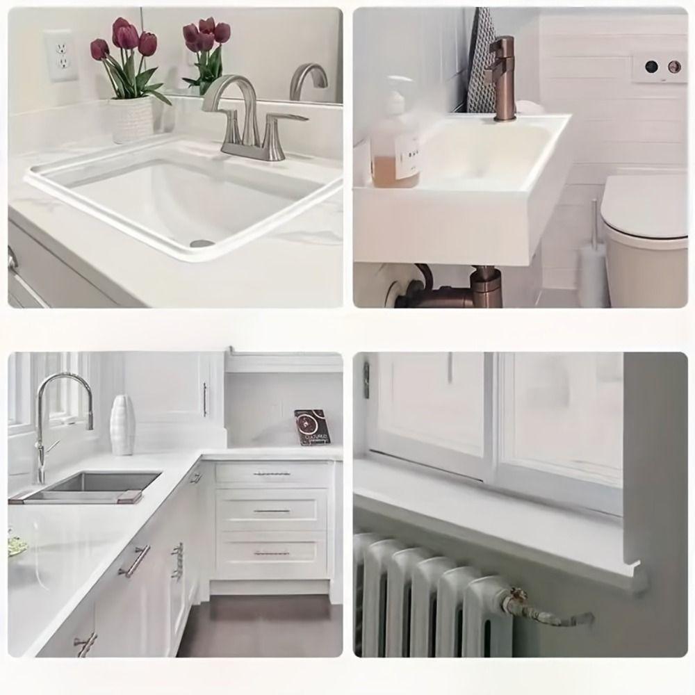 Self-Adhesive Floor Retaining Barrier L-shaped Shower Barrier Silicone Water Barrier  Toilet Sinks