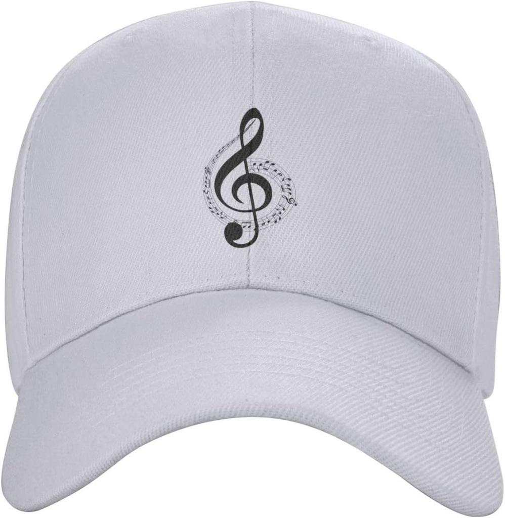 Music Note Treble Clef Baseball Cap Polyester Adjustable Casual Outdoor Sports Hat
