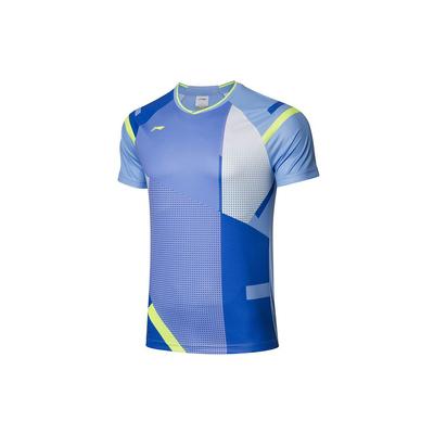 Badminton Serie Schnelltrocknend Kühl Spiel Kurzarm T-Shirt Herren Oberteile Himmelblau AAYR011-4