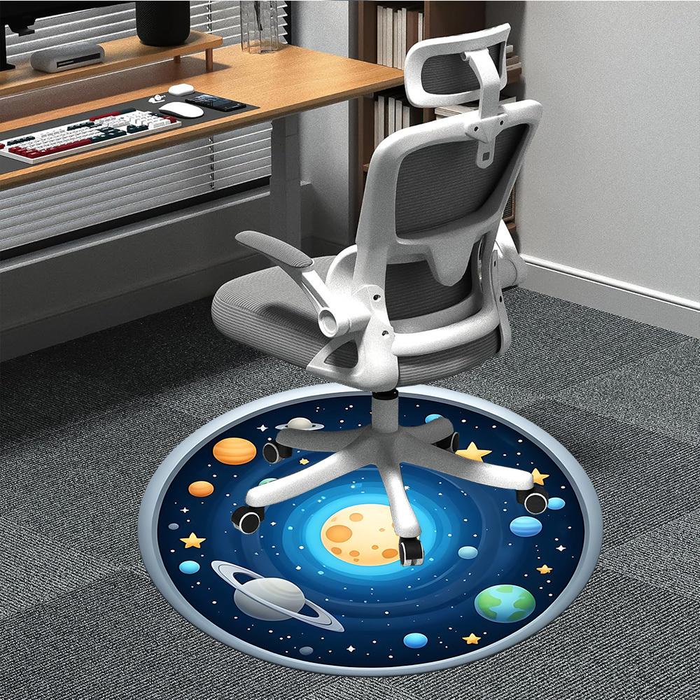 

1pc Solar System, Planets Chair Carpet for Office Machine Washable Rug for Office, Good Gift for Family or Friends yy251225222 80cm by 80cm
