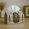 1pc Tissue Box Holder Featuring an Ancient Egyptian Golden Design Inspired by Pharaoh King Tut. Made from Durable Polyester, It'S Perfect for The Kitc