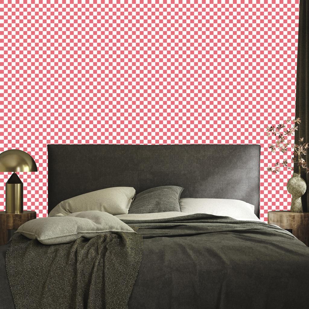 Checkerboard Wallpaper Coral, Subtle Detail for Living Room and Bedroom 50x1000