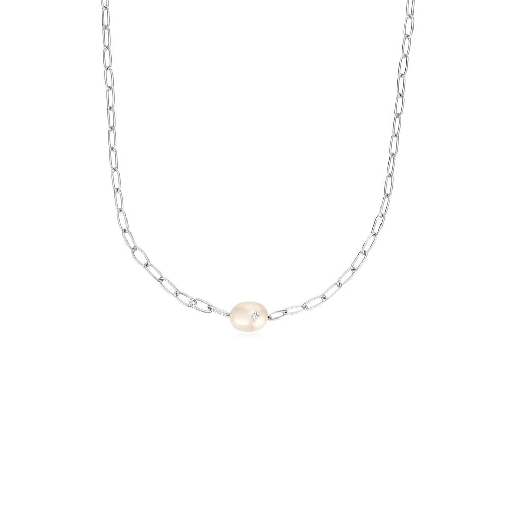 Freshwater Pearl Chunky Chain 925 Silver Necklace N043-05H