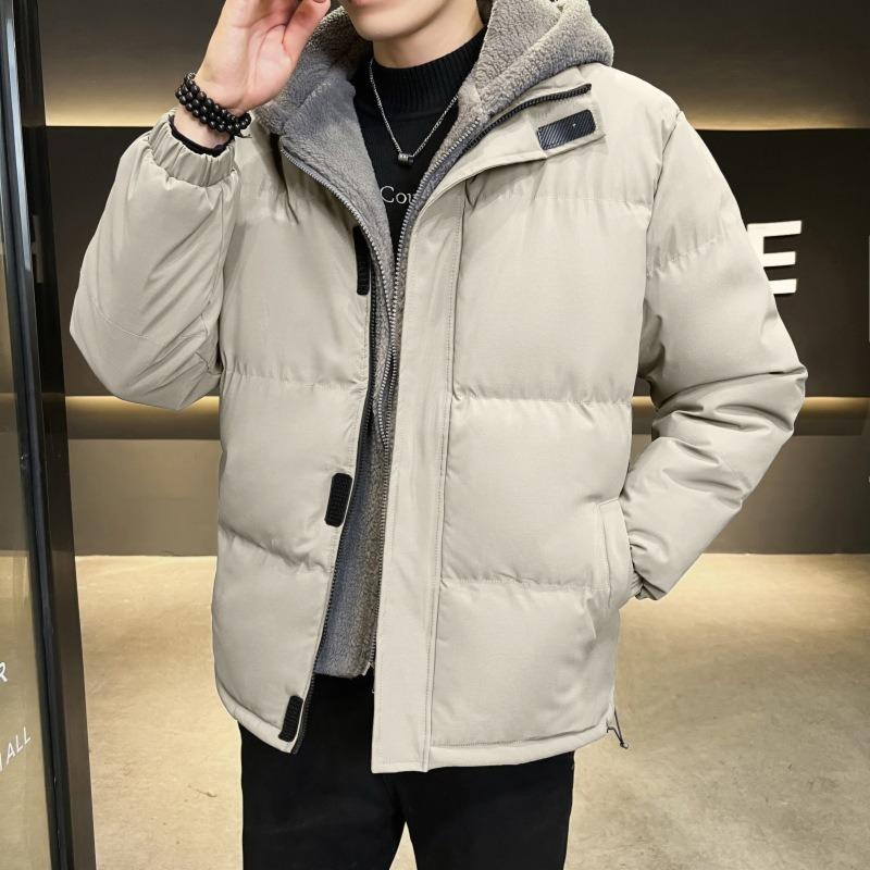 Large Size Fake Two-piece Cotton-padded Clothes Men s Winter Loose Casual Thickened Fleece Cotton-padded Jacket Hooded Cotton-padded Clothes M