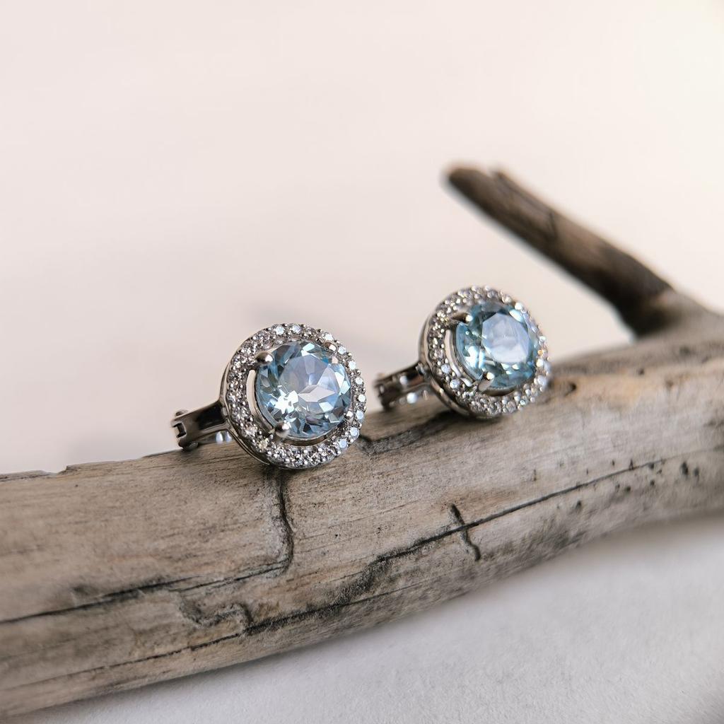 Серебряные серьги с натуральным топазом 5.441ct (2187813)