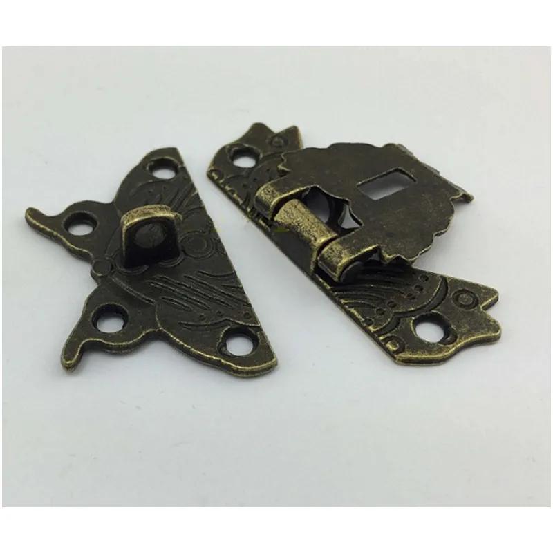 10PC Antique Alloy Butterfly Buckle Hasp Hasp Wooden Wine Box With Lock Buckle Padlock Hardware,Home Improvement,50*53mm