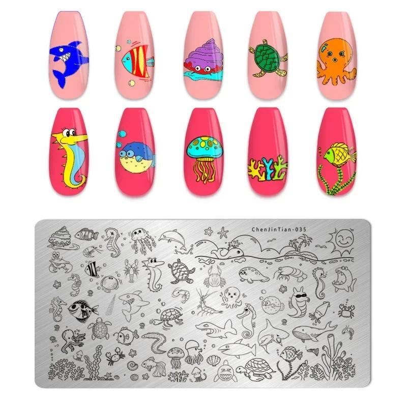 Nagelstempelplatten mit Schlangen- und Leoparden-Motiv, englische Buchstaben, Liebe, Herz, Blätter, Blumen, Design, Druckplatten, Nagelkunst, Schablone, Stempelwerkzeug