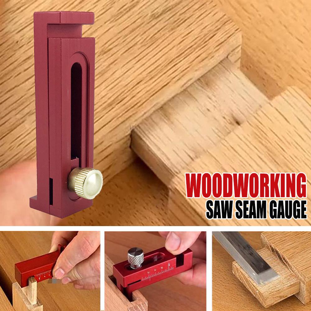 Woodworking Saw Seam Gauge Aluminum Alloy Depth Measuring Sawtooth Ruler Marking Gauge Measuring Tools