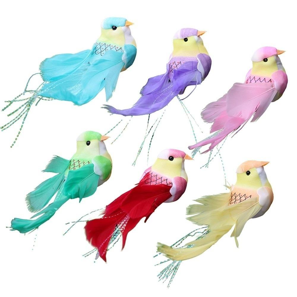 

Cute Colorful Artificial Foam Birds DIY Craft Foam Material Fake Bird with Clip Photo Props Simulation Birds Home Ornament світло-сірого кольору