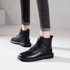 The first layer of cowhide Martin boots for women in the autumn and winter of 2025, the new lace-up retro leather British style flat-bottomed short bo