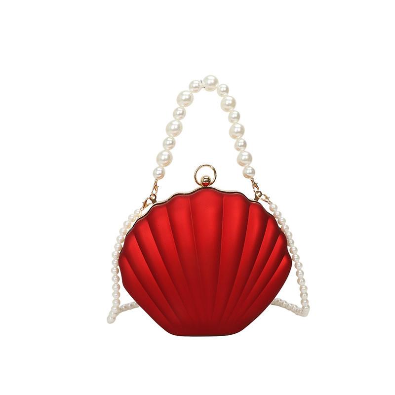 Evening Bags for Women Transparent Shell Bag Clutch Box Handbags Pearl Chain Crossbody Bag Acrylic Purse Shoulder Bag