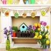 10/20pcs Wooden Easter Decorations, Wood Carving Easter  Decoration Egg Shape Wood Chips Painting Supplies Diy Crafts