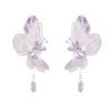 Super Flash Smart Butterfly Earrings, High-End Light Luxury Niche Earrings, Hollow Design Earrings, Super Fairy Tassel Earrings.