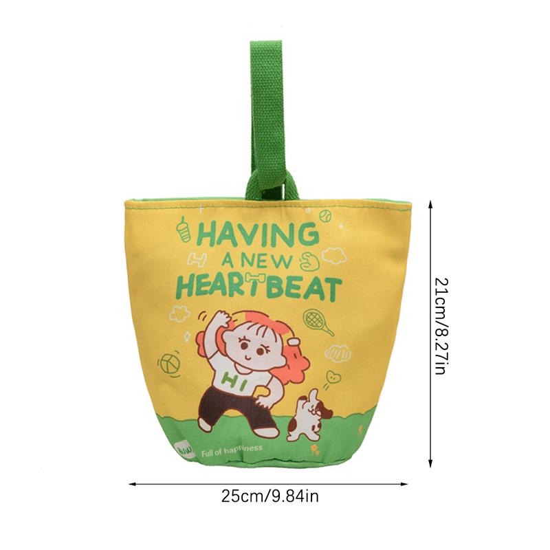 1Pc Kawaii Korean Mummy Bag Cartoon Girl Canvas Tote Bucket Handbag For Female Children Travel All-Match Lunch Bag