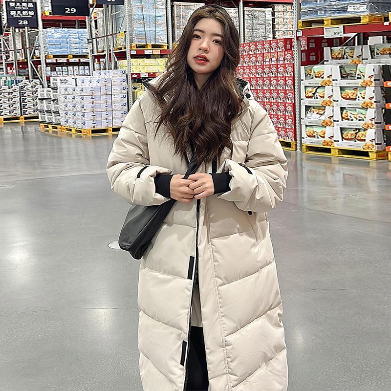 New cotton-padded clothes 2025 women's winter extended loose and thickened knee-length cotton-padded jackets