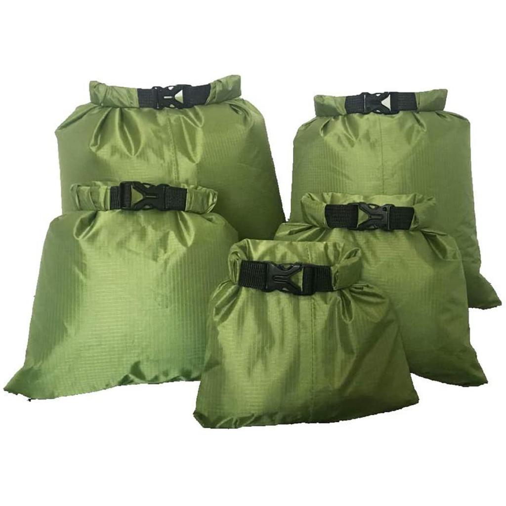 Set of 5Pcs Waterproof Dry Bag Storage Pouch Holder Outdoor Stuff Sack for Kayaking Rafting Surfing Camping Snorkeling