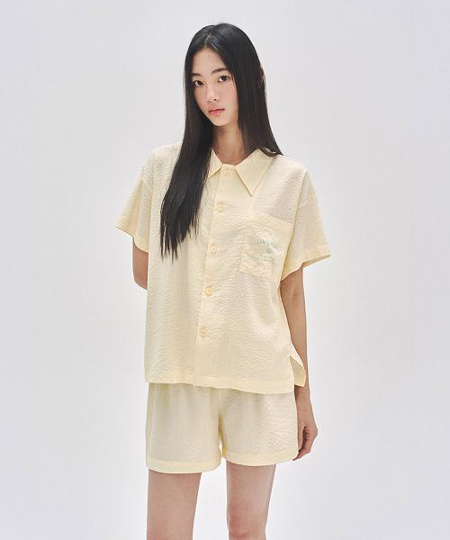 

[LETEDE PAULINE] Unisex Lemon Line Half Sleeve Top & Half Pants 030A [Shipped from Korea] 100% Authentic Lemon - M
