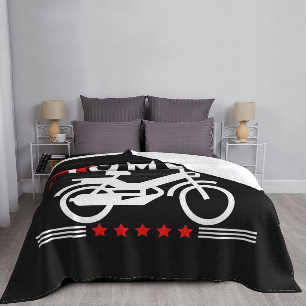 Coperta Morbida Calda in Flanella Tomos Moped Coperta da Letto per Letto Soggiorno Picnic Viaggio Casa Divano