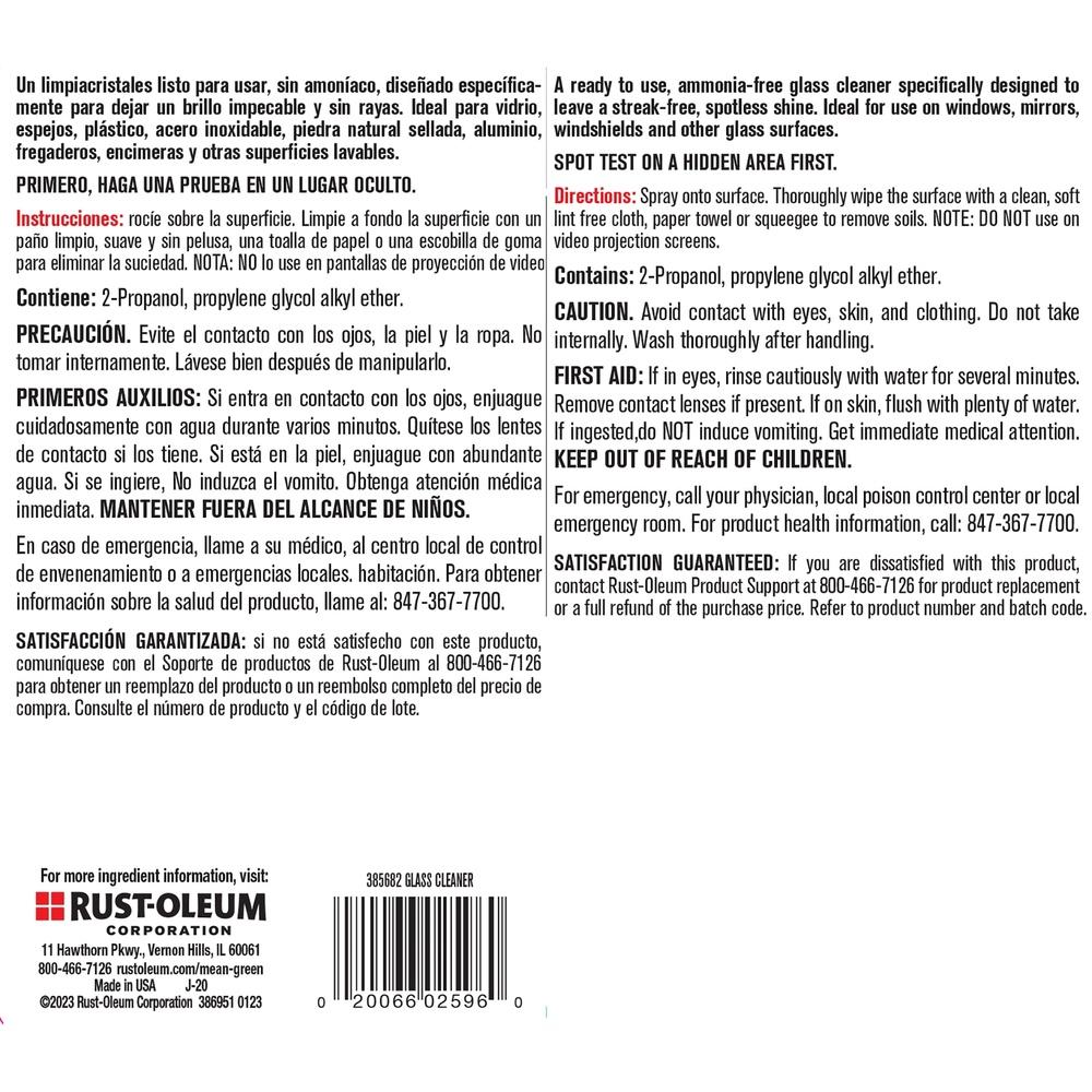 Ammoniakfreier Glasreiniger Spray Ungiftig Sicher Innen Außen Verwendung 32oz Ideal Fenster Spiegel Oberflächen Säurefrei Bleichmittel