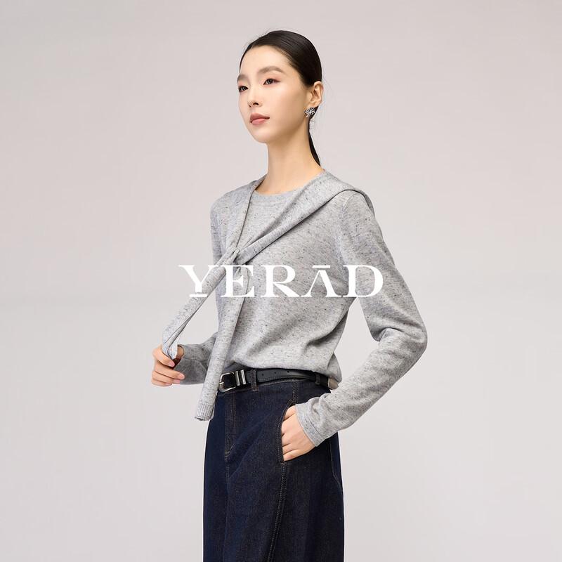 Women's Loose Fit Layered Shawl Knit Sweater