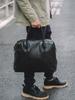 Genuine Leather Black Men Handbag Man Briefcase Brown Business Shoulder Crossbody Bag Cowhide Office 17 Inch Laptop Bag