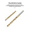 50pc Titanium Plated Fried Dough Twists Drill Set 1-3mm Small Drill Electric Drill Set DIY Woodworking Drill Bit