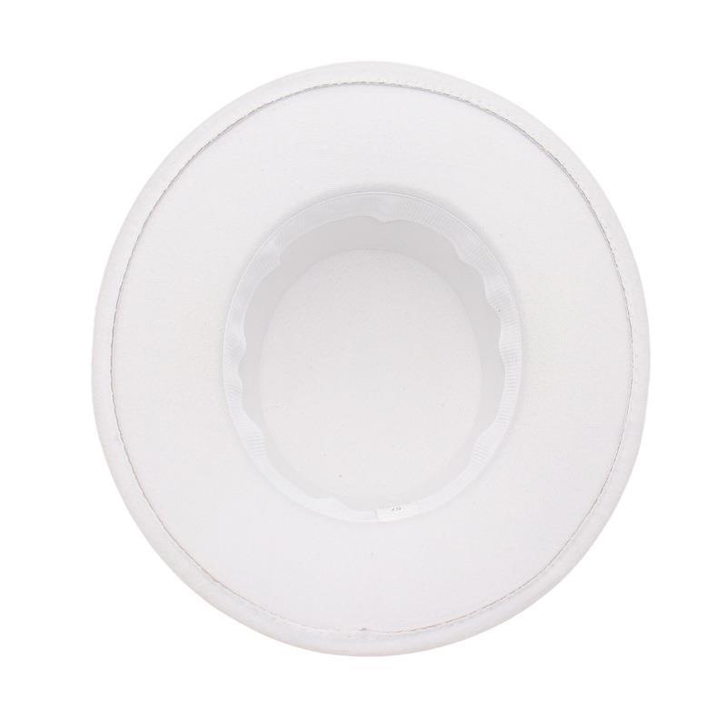 French Celebrity Top Hat Hepburn Temperament Felt Hat Bridal Flat Top Jazz Hat Vintage White Woolen Hat