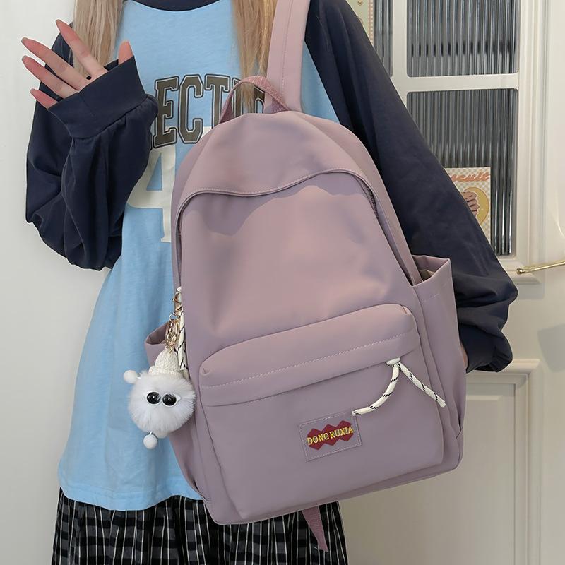 Student schoolbag spring and summer new small fresh literary labeling junior high school student backpack