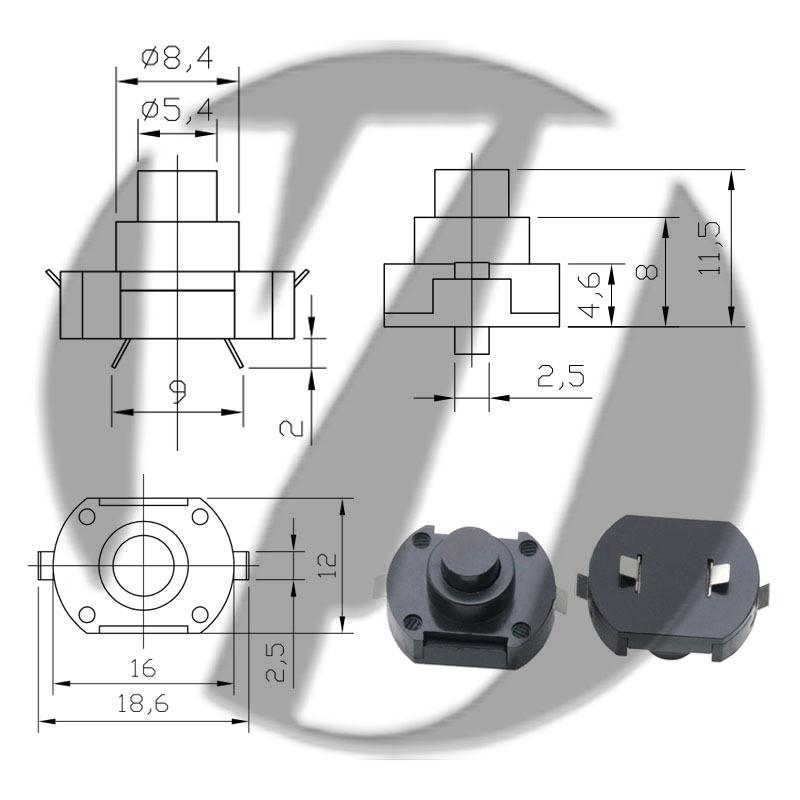 12x12 LED Flashlight Desk Lamp with Self-Locking Power Switch