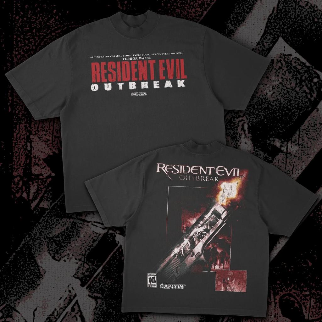 90s Style Shirt Loose Casual Streetwear Classic Horror Game Resident Evil Themed Tshirt Cotton Print Graphic T Shirts Unisex