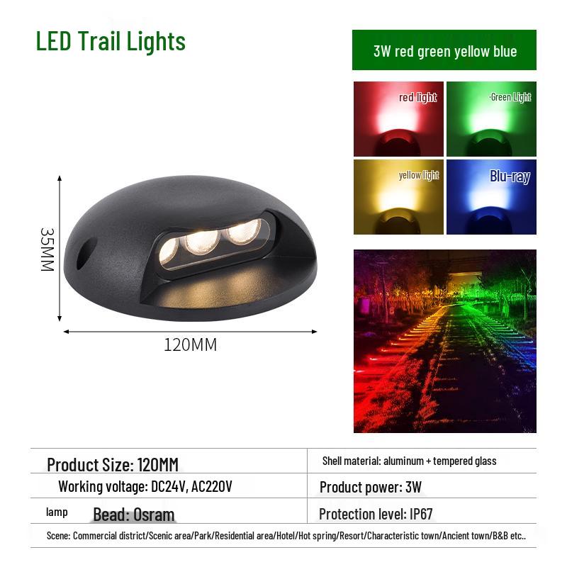 LED Waterproof Outdoor Turtle Back Step Light: In-Ground, Side-Emitting Walkway Illumination