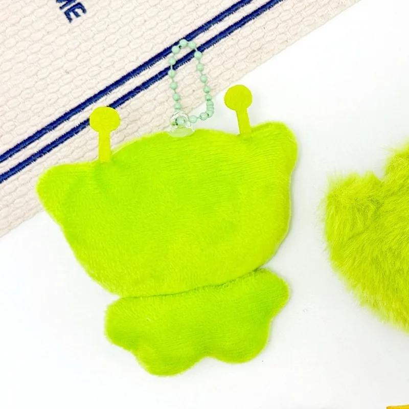 Cute Green Alien Cat Plush Pendant Invasion Earth Handmade Doll Keychain Super Soft Lovely Bag Decor Kids Gift Cuddly Stuffed Fluffy Huggable Kawaii