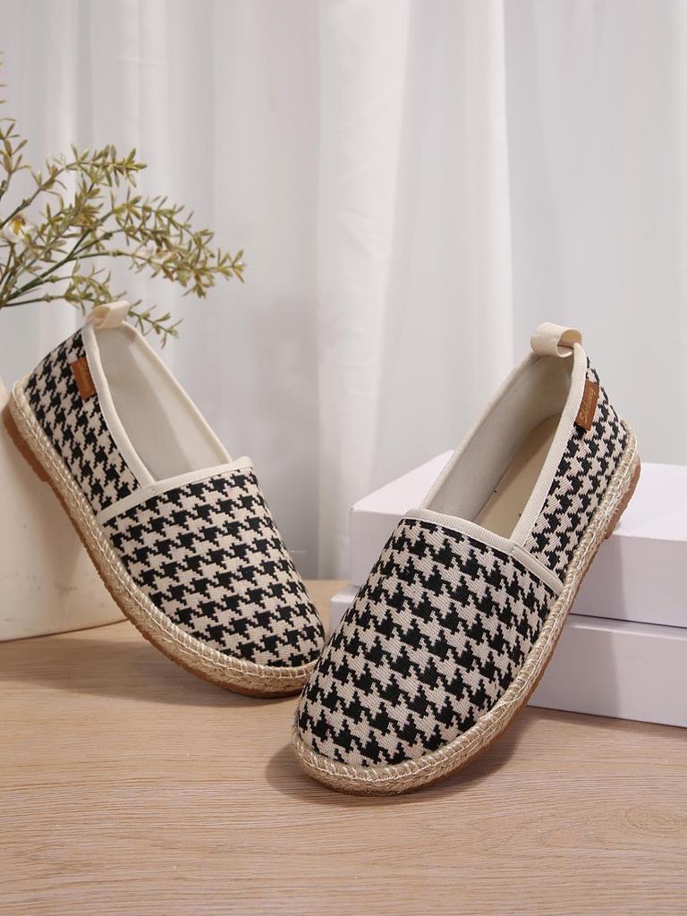 Übergröße Damen Europäische/Amerikanische Canvas Slipper mit Hanfseil, Rundzehendesign
