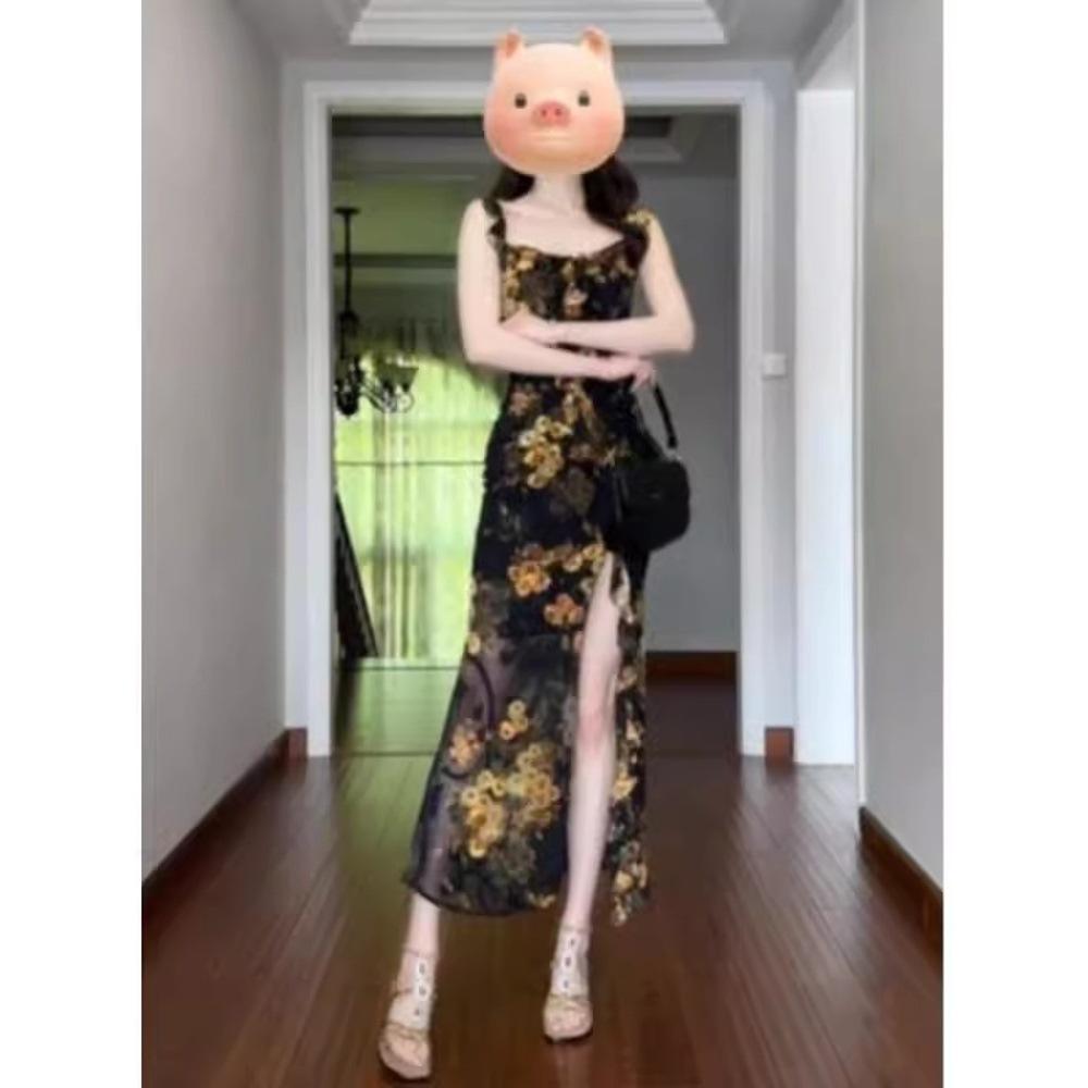 Fishing Dating Dress French Floral Dress Women's Summer Slim Temperament Stylish Skirt
