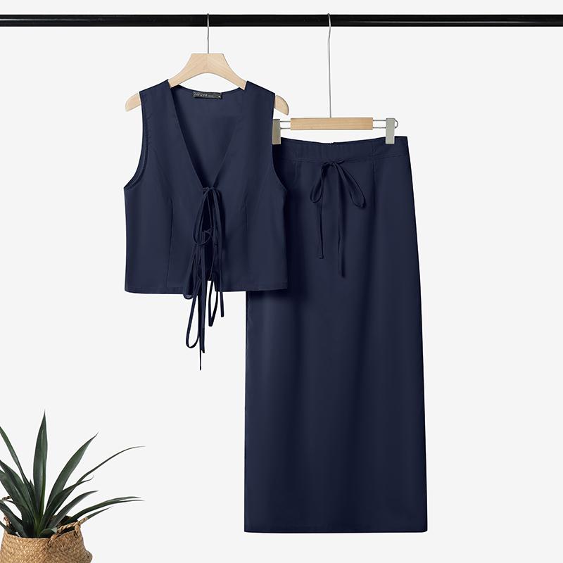 

ZANZEA Women Sleeveless Vest and Skirts Summer Two Piece Suit Sets 2XL