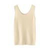 Women's U-Neck Cashmere Vest - Autumn/Winter 2023, Slim, Ribbed, Sleeveless with Wide Straps