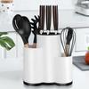 Knife Holder Multi-Function Utensil Stand and Storage Box with Drainer for Flatware, Spoon and Forks