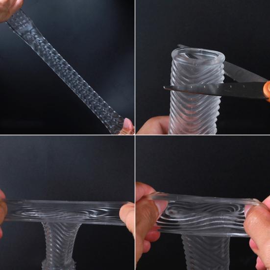 Reusable Clear Penis Extension Sleeve Girth Enhancer Delay Ejaculation Sex Toy