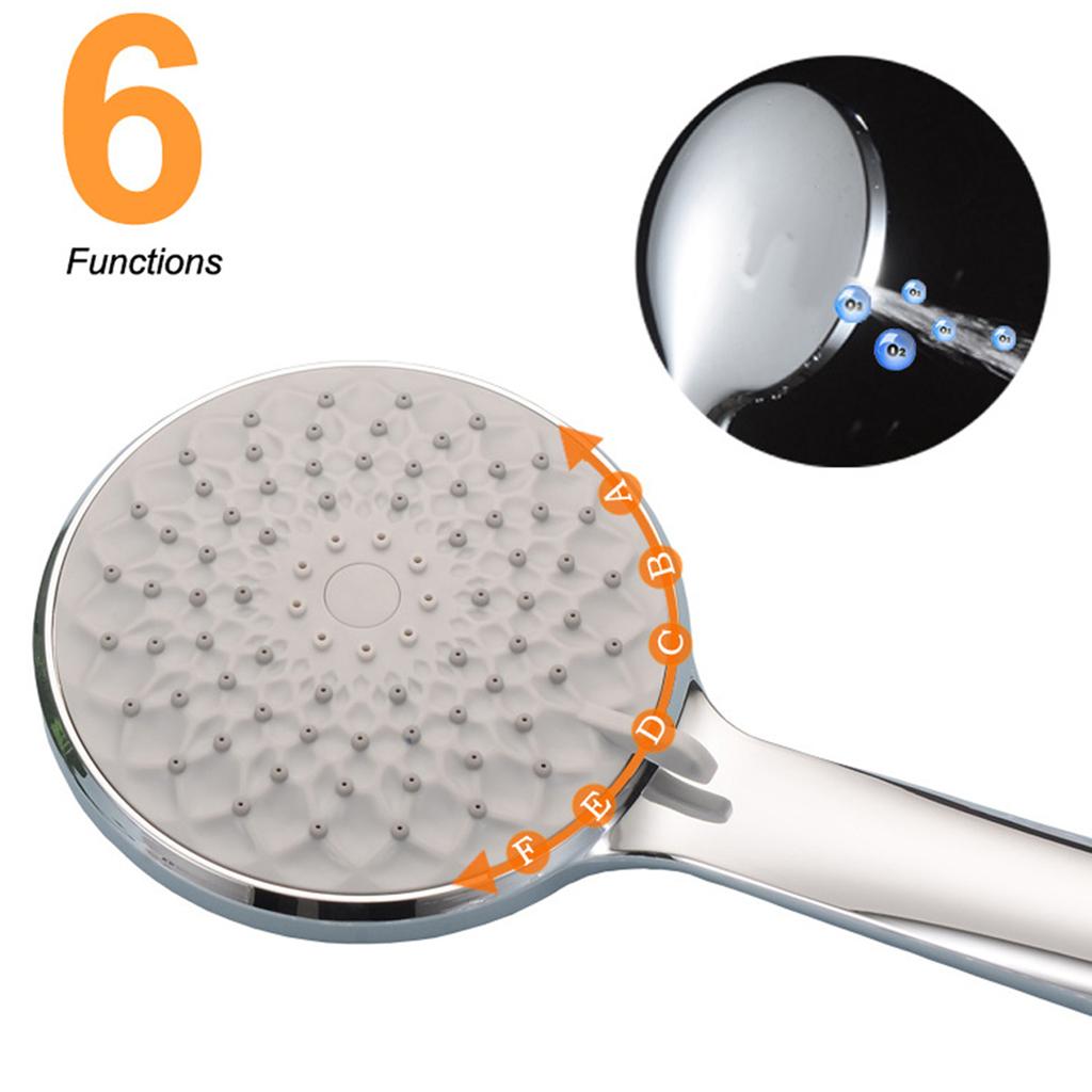 Electroplating 6 Functions Pressurized Shower Hd Hand Shower Bathroom Accessories
